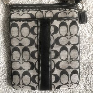Coach small monogram crossbody canvas bag